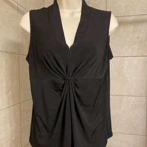 EUC Kasper Separates V-neck sleeveless top with bust gathering detail, size PM